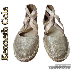 ESPADRILLS KENNETH COLE Reaction How to Dance Flat Copper Rose Gold Sz 8